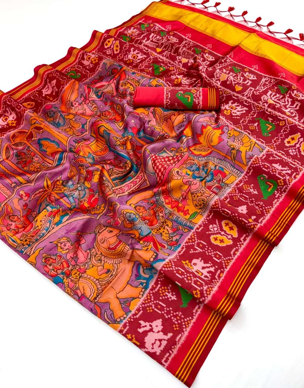 PATOLA HERITAGE OF GUJARAT PATAN PATOLA PRINT ON SILK FABRIC SAREE WHOLESALE IN SURAT